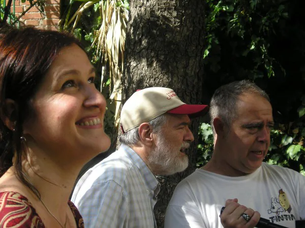 Paco Millán, Gonzalo y Vanessa García Pelayos rodaje de la película Niñas
