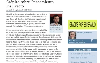 Crónica sobre Pensamiento insurrecto en Tribuna