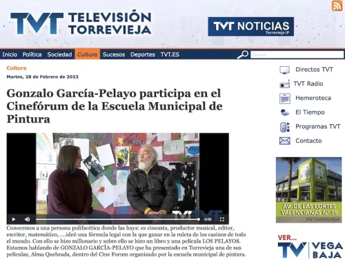 Gonzalo García-Pelayo participa en el Cinefórum de la Escuela Municipal de Pintura de Torrevieja