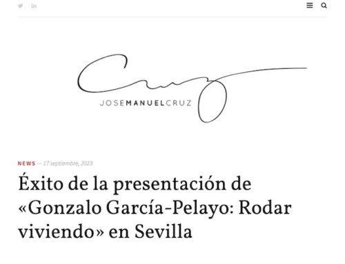 Éxito de la presentación de «Gonzalo García-Pelayo: Rodar viviendo» en Sevilla